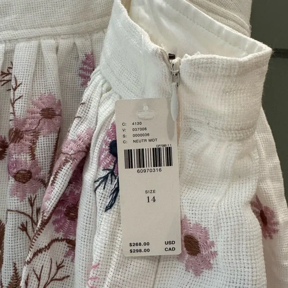 Anthropologie White and Red Halter A-line Midi Dress - Picture 5 of 7